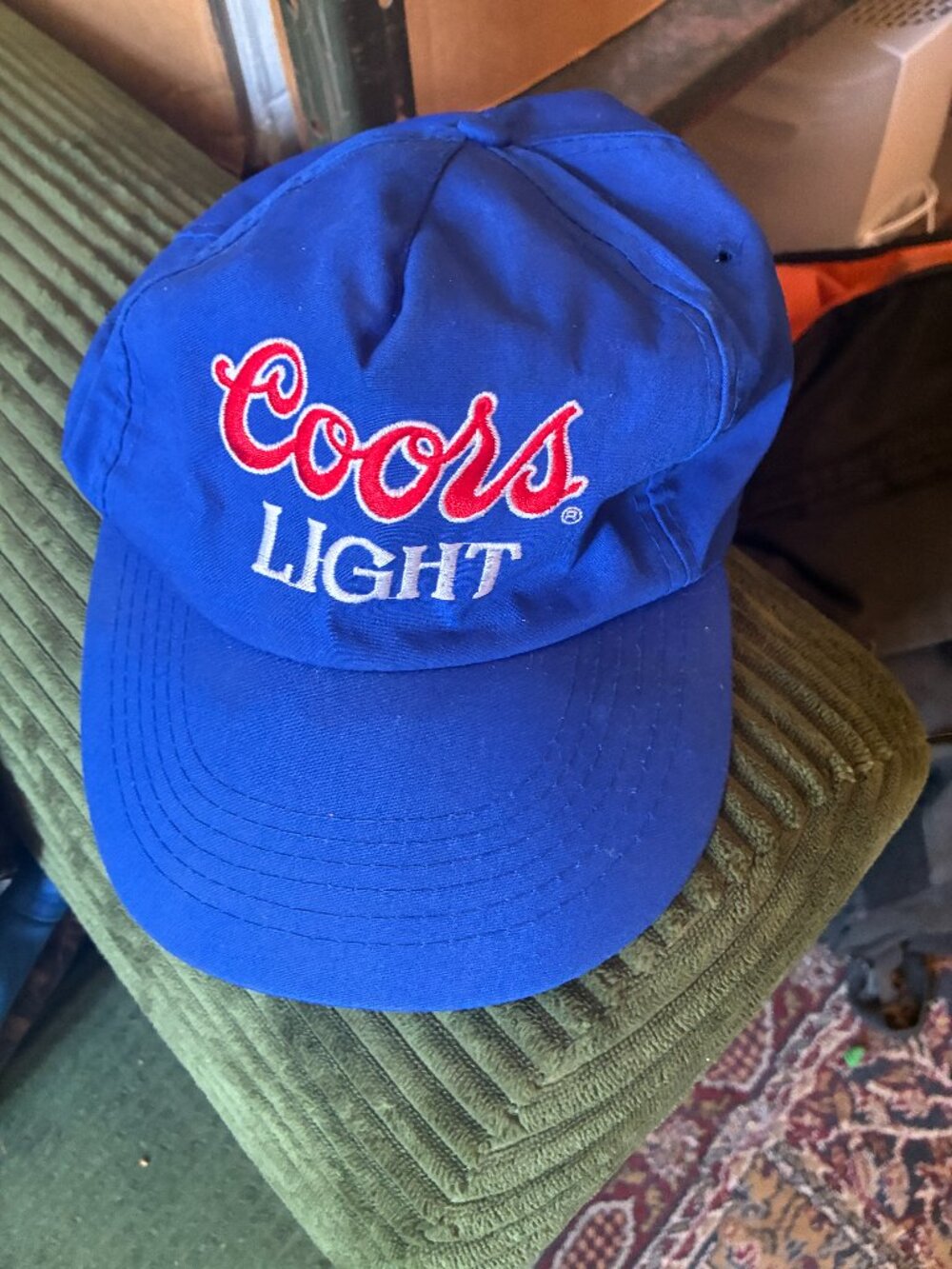 Vintage 90s Coors Light Blue Snapback Hat Crew